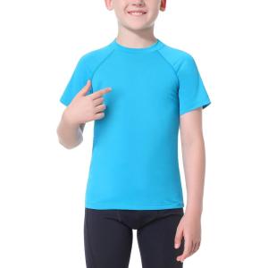 imageToddlers Full Zip Up UV Rash Guard SPF Swim Shirts  Baby Boys Girls Long Sleeve Sun Protection Shirts Quick Dry UPF50Shorts SleeveBlue