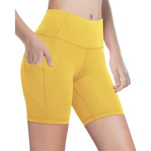 imageYouth Girls 4quot 5quot Volleyball Spandex Shorts  Kid Biker Cheer Dance Yoga Athletic Workout Gymnastics Compression ShortYellow