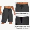 image22quot Mens Board Shorts Swimwear No Mesh Lining  Long Swim Trunks Surf Shorts Bathing Suit with Zipper Pocket UPF5001black