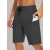 image22quot Mens Board Shorts Swimwear No Mesh Lining  Long Swim Trunks Surf Shorts Bathing Suit with Zipper Pocket UPF5001black