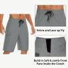 image22quot Mens Board Shorts Swimwear No Mesh Lining  Long Swim Trunks Surf Shorts Bathing Suit with Zipper Pocket UPF5002gray