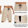 image22quot Mens Board Shorts Swimwear No Mesh Lining  Long Swim Trunks Surf Shorts Bathing Suit with Zipper Pocket UPF5003khaki