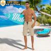 image22quot Mens Board Shorts Swimwear No Mesh Lining  Long Swim Trunks Surf Shorts Bathing Suit with Zipper Pocket UPF5003khaki