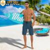 image22quot Mens Board Shorts Swimwear No Mesh Lining  Long Swim Trunks Surf Shorts Bathing Suit with Zipper Pocket UPF5004navy