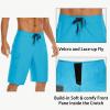 image22quot Mens Board Shorts Swimwear No Mesh Lining  Long Swim Trunks Surf Shorts Bathing Suit with Zipper Pocket UPF5005blue