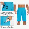 image22quot Mens Board Shorts Swimwear No Mesh Lining  Long Swim Trunks Surf Shorts Bathing Suit with Zipper Pocket UPF5005blue