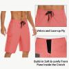 image22quot Mens Board Shorts Swimwear No Mesh Lining  Long Swim Trunks Surf Shorts Bathing Suit with Zipper Pocket UPF5006red