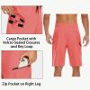 image22quot Mens Board Shorts Swimwear No Mesh Lining  Long Swim Trunks Surf Shorts Bathing Suit with Zipper Pocket UPF5006red