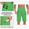 image22quot Mens Board Shorts Swimwear No Mesh Lining  Long Swim Trunks Surf Shorts Bathing Suit with Zipper Pocket UPF5009green