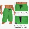image22quot Mens Board Shorts Swimwear No Mesh Lining  Long Swim Trunks Surf Shorts Bathing Suit with Zipper Pocket UPF5009green