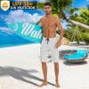 image22quot Mens Board Shorts Swimwear No Mesh Lining  Long Swim Trunks Surf Shorts Bathing Suit with Zipper Pocket UPF5010white