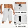 image22quot Mens Board Shorts Swimwear No Mesh Lining  Long Swim Trunks Surf Shorts Bathing Suit with Zipper Pocket UPF5010white