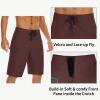 image22quot Mens Board Shorts Swimwear No Mesh Lining  Long Swim Trunks Surf Shorts Bathing Suit with Zipper Pocket UPF50Brown