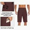 image22quot Mens Board Shorts Swimwear No Mesh Lining  Long Swim Trunks Surf Shorts Bathing Suit with Zipper Pocket UPF50Brown
