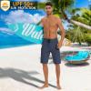 image22quot Mens Board Shorts Swimwear No Mesh Lining  Long Swim Trunks Surf Shorts Bathing Suit with Zipper Pocket UPF50Deep Blue