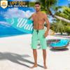 image22quot Mens Board Shorts Swimwear No Mesh Lining  Long Swim Trunks Surf Shorts Bathing Suit with Zipper Pocket UPF50Mint Cream