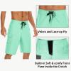image22quot Mens Board Shorts Swimwear No Mesh Lining  Long Swim Trunks Surf Shorts Bathing Suit with Zipper Pocket UPF50Mint Cream