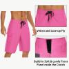 image22quot Mens Board Shorts Swimwear No Mesh Lining  Long Swim Trunks Surf Shorts Bathing Suit with Zipper Pocket UPF50Pink