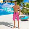 image22quot Mens Board Shorts Swimwear No Mesh Lining  Long Swim Trunks Surf Shorts Bathing Suit with Zipper Pocket UPF50Pink