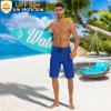 image22quot Mens Board Shorts Swimwear No Mesh Lining  Long Swim Trunks Surf Shorts Bathing Suit with Zipper Pocket UPF50Royal Blue