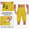 image22quot Mens Board Shorts Swimwear No Mesh Lining  Long Swim Trunks Surf Shorts Bathing Suit with Zipper Pocket UPF50Yellow