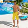 image22quot Mens Board Shorts Swimwear No Mesh Lining  Long Swim Trunks Surf Shorts Bathing Suit with Zipper Pocket UPF50Yellow
