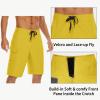 image22quot Mens Board Shorts Swimwear No Mesh Lining  Long Swim Trunks Surf Shorts Bathing Suit with Zipper Pocket UPF50Yellow