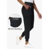 imageHigh Waisted Jogger Style Scrub Pants for Women  8 Pockets Medical Bottoms Tapered Yoga Waistband Ribbed Ankle CuffsBlack