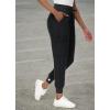 imageHigh Waisted Jogger Style Scrub Pants for Women  8 Pockets Medical Bottoms Tapered Yoga Waistband Ribbed Ankle CuffsBlack