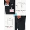 imageHigh Waisted Jogger Style Scrub Pants for Women  8 Pockets Medical Bottoms Tapered Yoga Waistband Ribbed Ankle CuffsBlack