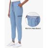 imageHigh Waisted Jogger Style Scrub Pants for Women  8 Pockets Medical Bottoms Tapered Yoga Waistband Ribbed Ankle CuffsCeil