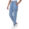 imageHigh Waisted Jogger Style Scrub Pants for Women  8 Pockets Medical Bottoms Tapered Yoga Waistband Ribbed Ankle CuffsCeil