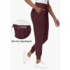 imageHigh Waisted Jogger Style Scrub Pants for Women  8 Pockets Medical Bottoms Tapered Yoga Waistband Ribbed Ankle CuffsGrape Purple
