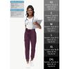 imageHigh Waisted Jogger Style Scrub Pants for Women  8 Pockets Medical Bottoms Tapered Yoga Waistband Ribbed Ankle CuffsGrape Purple