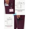 imageHigh Waisted Jogger Style Scrub Pants for Women  8 Pockets Medical Bottoms Tapered Yoga Waistband Ribbed Ankle CuffsGrape Purple