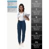 imageHigh Waisted Jogger Style Scrub Pants for Women  8 Pockets Medical Bottoms Tapered Yoga Waistband Ribbed Ankle CuffsNavy