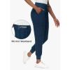 imageHigh Waisted Jogger Style Scrub Pants for Women  8 Pockets Medical Bottoms Tapered Yoga Waistband Ribbed Ankle CuffsNavy
