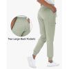imageHigh Waisted Jogger Style Scrub Pants for Women  8 Pockets Medical Bottoms Tapered Yoga Waistband Ribbed Ankle CuffsPale Green