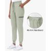 imageHigh Waisted Jogger Style Scrub Pants for Women  8 Pockets Medical Bottoms Tapered Yoga Waistband Ribbed Ankle CuffsPale Green