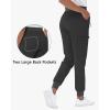imageHigh Waisted Jogger Style Scrub Pants for Women  8 Pockets Medical Bottoms Tapered Yoga Waistband Ribbed Ankle CuffsPewter