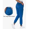 imageHigh Waisted Jogger Style Scrub Pants for Women  8 Pockets Medical Bottoms Tapered Yoga Waistband Ribbed Ankle CuffsRoyal