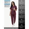 imageHigh Waisted Jogger Style Scrub Pants for Women  8 Pockets Medical Bottoms Tapered Yoga Waistband Ribbed Ankle CuffsWine