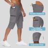 imageMens 15quot Long Shorts Below Knee Capri Hiking Casual Cargo Short Zippers Pockets Quick Dry Lightweight Water ResistantDark Gray