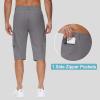 imageMens 15quot Long Shorts Below Knee Capri Hiking Casual Cargo Short Zippers Pockets Quick Dry Lightweight Water ResistantDark Gray