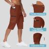 imageMens 15quot Long Shorts Below Knee Capri Hiking Casual Cargo Short Zippers Pockets Quick Dry Lightweight Water ResistantDark Red