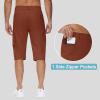 imageMens 15quot Long Shorts Below Knee Capri Hiking Casual Cargo Short Zippers Pockets Quick Dry Lightweight Water ResistantDark Red