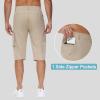 imageMens 15quot Long Shorts Below Knee Capri Hiking Casual Cargo Short Zippers Pockets Quick Dry Lightweight Water ResistantKhaki