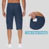 imageMens 15quot Long Shorts Below Knee Capri Hiking Casual Cargo Short Zippers Pockets Quick Dry Lightweight Water ResistantNavy Blue