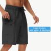 imageMens 9quot Swim Trunks No Liner  Quick Dry Long Board Shorts Bathing Suit Surf Beach Shorts with Zipper Pockets UPF50Black