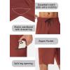 imageMens 9quot Swim Trunks No Liner  Quick Dry Long Board Shorts Bathing Suit Surf Beach Shorts with Zipper Pockets UPF50Dark Red